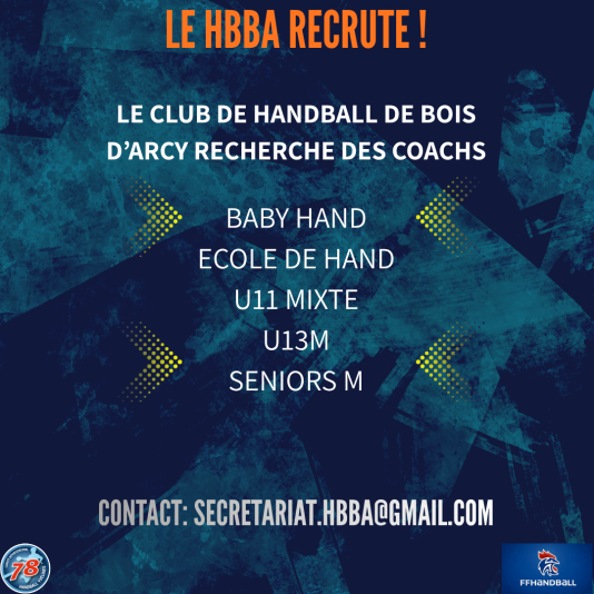 Le HBBA recrute des coachs pour la saison prochaine !